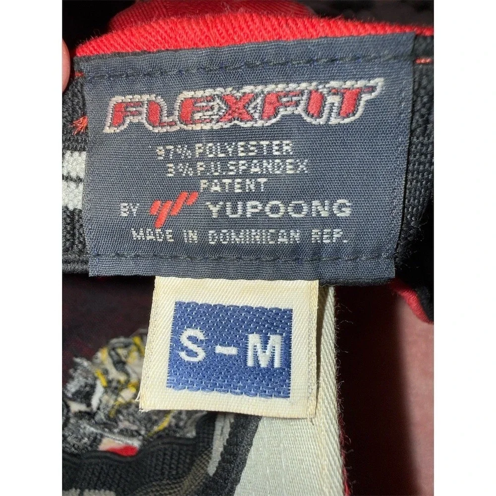 Flexfit F.I.A Racing Hat Cap‎ S/M Red Embroidered Fitted ATV Quad Motorsports